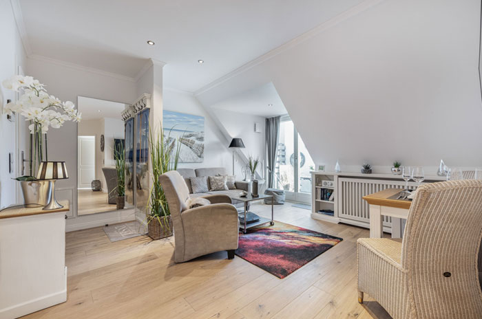 Appartement-Vermietung Bals - Strandliebe - Lorens-De-Hahn-Straße 34 | B13 | Sylt | Westerland, 2-Zimmer-OG-Wohnung für 2 Personen mit 1 Schlafzimmer, 1 Badezimmer, ca. 45 m2, Grundstück ca. 0 m2