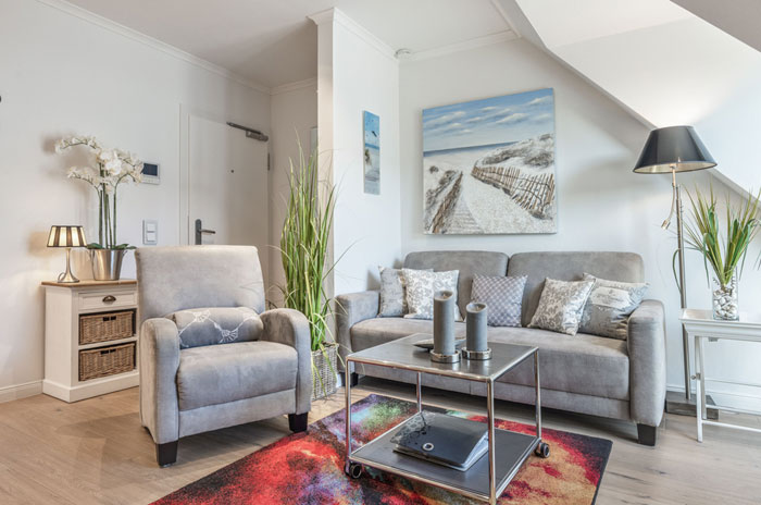 Appartement-Vermietung Bals - Strandliebe - Lorens-De-Hahn-Straße 34 | B13 | Sylt | Westerland, 2-Zimmer-OG-Wohnung für 2 Personen mit 1 Schlafzimmer, 1 Badezimmer, ca. 45 m2, Grundstück ca. 0 m2