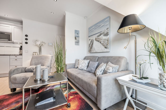 Appartement-Vermietung Bals - Strandliebe - Lorens-De-Hahn-Straße 34 | B13 | Sylt | Westerland, 2-Zimmer-OG-Wohnung für 2 Personen mit 1 Schlafzimmer, 1 Badezimmer, ca. 45 m2, Grundstück ca. 0 m2