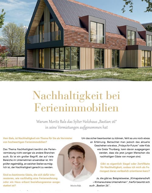 Nachhaltigkeit bei Ferienimmobilien Nachhaltigkeit bei Ferienimmobilien